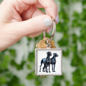 Grote Denen Waterverf Sleutelhanger (Hand)