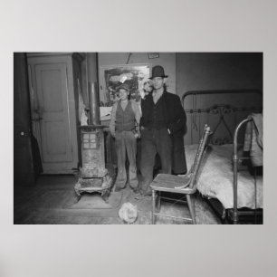 Grote Depressie-slaapkamer, jaren dertig Poster