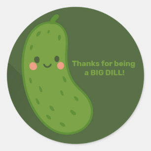 Grote Dill Groene Gepekelde Baby Shower Ronde Sticker
