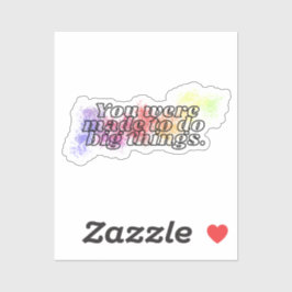 Grote dingen Regenboog Splatter Positief Quote Vin Sticker