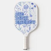 Grote Dink Energie Blauw Bloemen Pickleball Paddle (Achterkant)