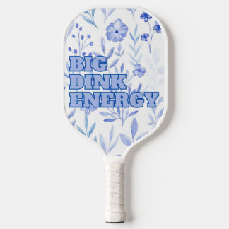 Grote Dink Energie Blauw Bloemen Pickleball Paddle