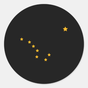 Grote Dipper Alaska State Vlaggenstaat Stuk Ronde Sticker