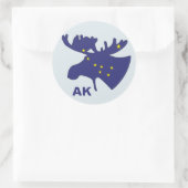 Grote Dipper Moose Ronde Sticker (Tas)