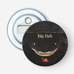 Grote donkere haai button flesopener