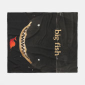 Grote donkere haai fleece deken (Voorkant (Horizontaal))