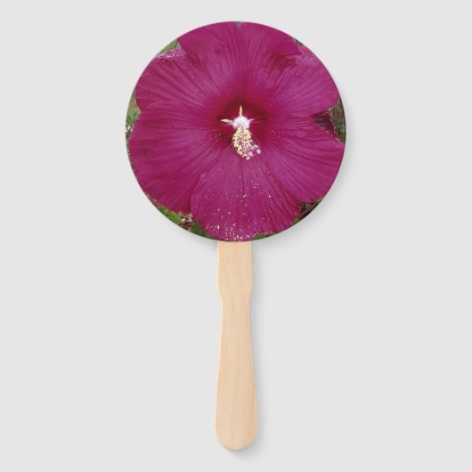 grote donkerrode Hibiscus bloem Handwaaier (Voorkant)