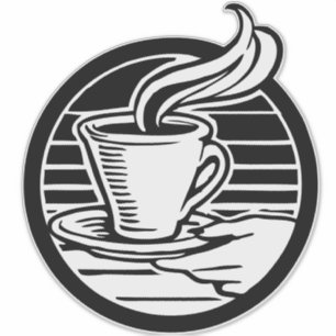 Grote doorzichtige 14" × 14" Coffee Logo sticker