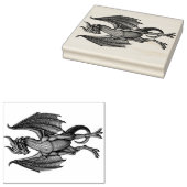 Grote Dragon Wood Art Rubber Stamp Rubberstempel (Gestempeld)
