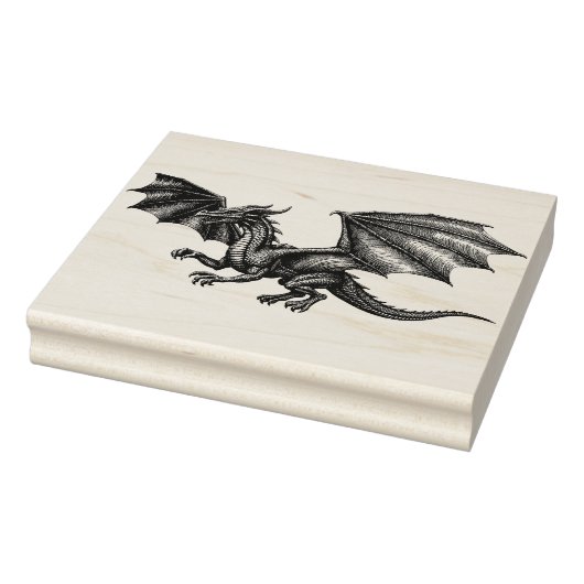 Grote Dragon Wood Art Rubber Stamp Rubberstempel (Stempel)