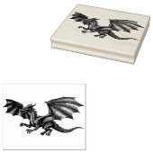 Grote Dragon Wood Art Rubber Stamp Rubberstempel (Gestempeld)