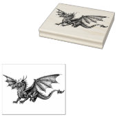 Grote Dragon Wood Art Rubber Stamp Rubberstempel (Gestempeld)