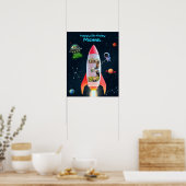 Grote drie met foto's | Rocket Space 3e verjaardag Poster (Keuken)