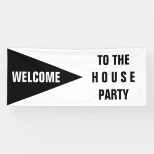 GROTE DRIEHOEK zwart + uw ideeën Spandoek