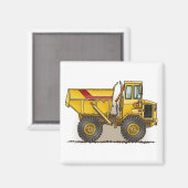 Grote Dump Truck Square Magnet Magneet (Voorkant / Achterkant)