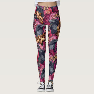 Grote Dusky Death Head Hawk Moths Gothic Raven Leggings