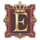 Grote E-monogram op rode fluweel Sticker (Voorkant)