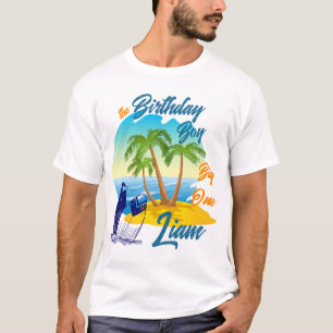 Grote Eén Verjaardag Jongen Strand Thema Gepersona T-shirt