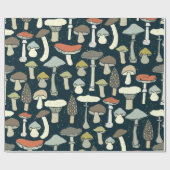 Grote eetbare paddenstoelen geïllustreerd cadeaupapier (Vlak)