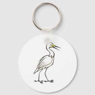 Grote Egret Bird Sleutelhanger