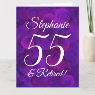 Grote Elegante Paarse 55 Happy Retirement Kaart