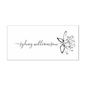 Grote Elegante Script Aangepaste Naam Lotus Bloem Zelfinktende Stempel (Design)