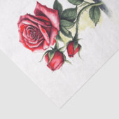 Grote Elegante Waterverf Rode Rozen Decoupage Tissuepapier (Detail)