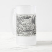 Grote elektrische schedel matglas bierpul (Voorkant links)