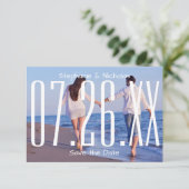Grote Empire Date & Photo-3x5Wedding Save the Date (Staand voorkant)