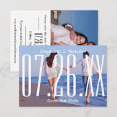 Grote Empire Date & Photo-3x5Wedding Save the Date (Voorkant / Achterkant)