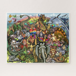 Grote en kleine dieren legpuzzel