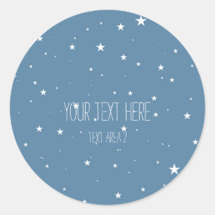 Grote en kleine sterren Blauwe hemelgunststickers Ronde Sticker