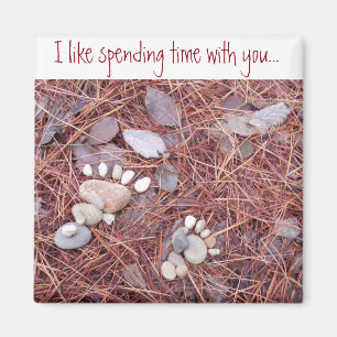 Grote en kleine voetafdruk magneet