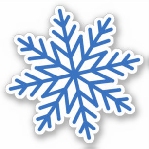 Grote enkele blauwe sneeuwvlok sticker