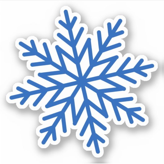 Grote enkele blauwe sneeuwvlok sticker (Voorkant)