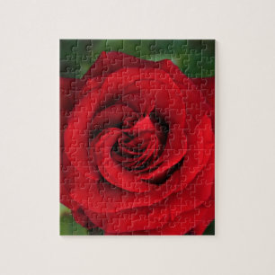 Grote enkele rode rog dicht legpuzzel