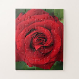 Grote enkele rode rog dicht legpuzzel