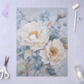 Grote etherische witte bloemenboeket decoupage tissuepapier (Craft)