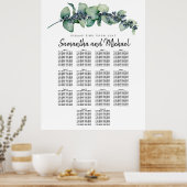 Grote Eucalyptus Berry 14-tabel Zitkuur Poster (Keuken)