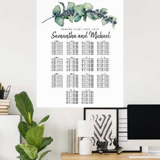 Grote Eucalyptus Berry 14-tabel Zitkuur Poster (Thuiskantoor)