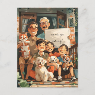 Grote familie briefkaart