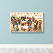 Grote familie collage foto canvas (Insitu (Houten vloer))
