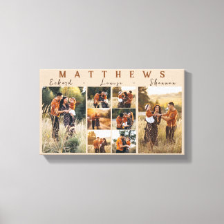 Grote familie collage foto canvas afdruk