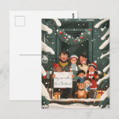 Grote familie met Kerstmis Briefkaart (Voorkant / Achterkant)