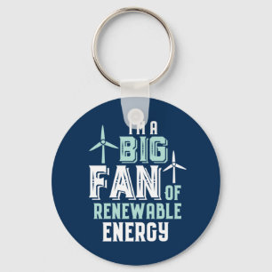 Grote fan van hernieuwbare energie Grappige winden Sleutelhanger