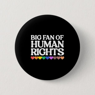 Grote fan van mensenrechten - retro regenboog hart ronde button 5,7 cm