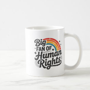 Grote Fan Van Mensenrechten Retro Regenboog Sitive Koffiemok