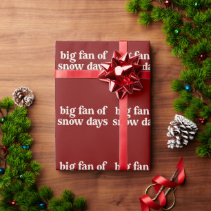 Grote fan van sneeuwdagen Grappige wintervakantie Cadeaupapier