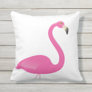 Grote Flamingo op White Outdoor Pillow Buitenkussen