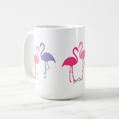 Grote Flamingo Statues 15 oz. Mok (Voorkant links)